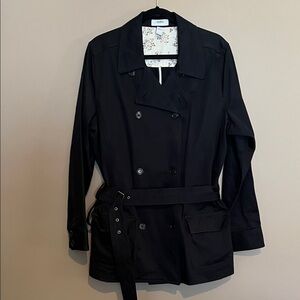 Old Navy Black Double-Breasted Trench Coat